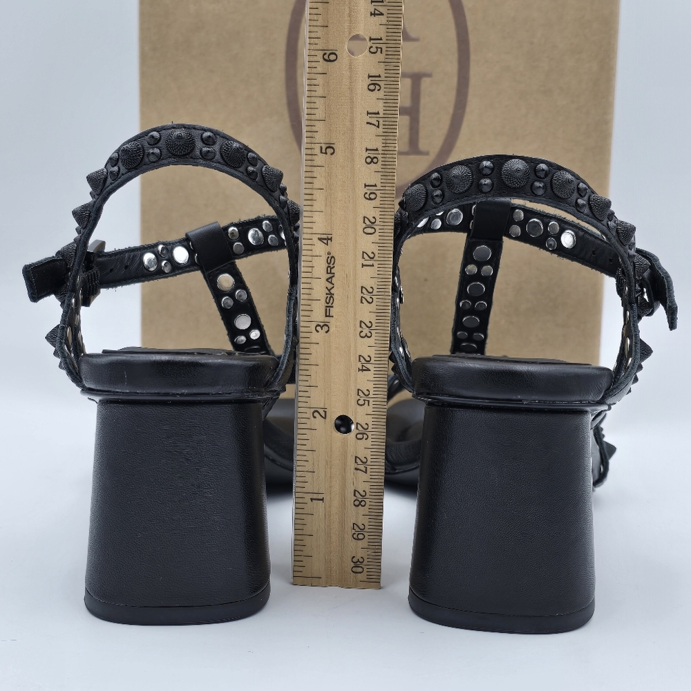 NIB Ash Janice Bis Studded Block Heel Sandals, Black, EU 35/US 5 - Picture 8 of 14